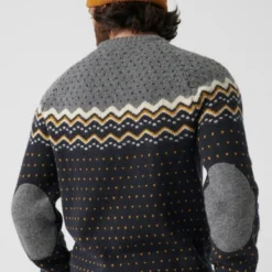 Pull Fjallraven Men Ovik Knit Sweater Dark Navy-Terracotta Brown -Fjallraven Ovik Knit Sweater M 81829 555 F DETAIL FJR 3